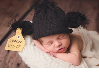 Newborn Black Angus Hat Designed by Pamela Husereau