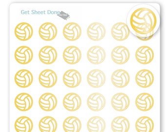 Pegatinas de planificador de voleibol/hoja de pegatinas de papel de aluminio dorado/calendario de entrenamiento de salud deportivo pegatinas de planificador/pegatina de viñeta para diario álbum de recortes