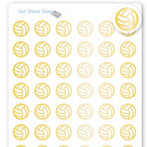Volleyball Planner Stickers/Gold Foil Sticker Sheet/Sport Health Fitness Workout Calendar  Planner Stickers/Bullet Journal Sticker Scrapbook