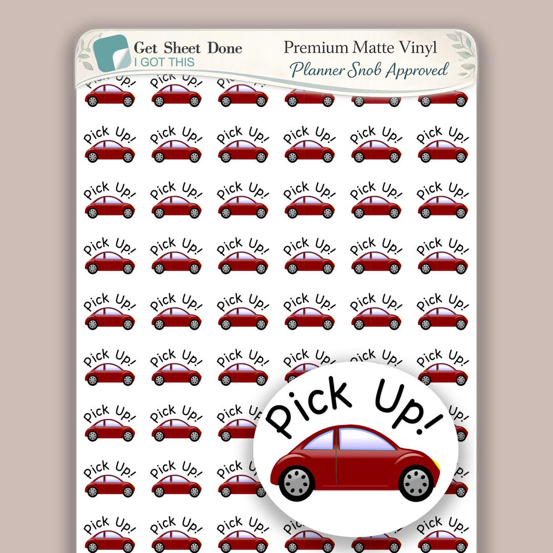 Carpool Planner Stickers, School Pick up | Vinyl Kiss Cut Functional ...
