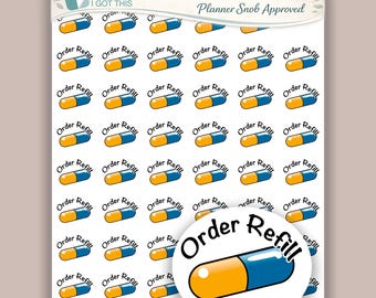 Medicijnnavullerplannerstickers: receptherinnering vinyl functionele planneraccessoires (vel van 54)