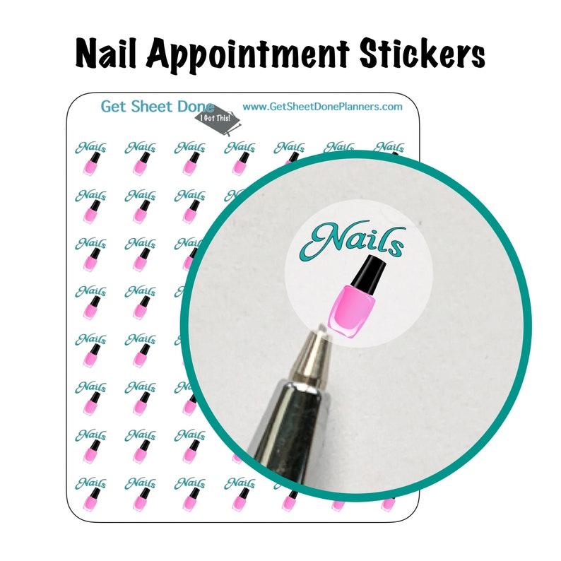 NAIL APPOINTMENT STICKERS Planner Manicure Mani Pedicure Etsy