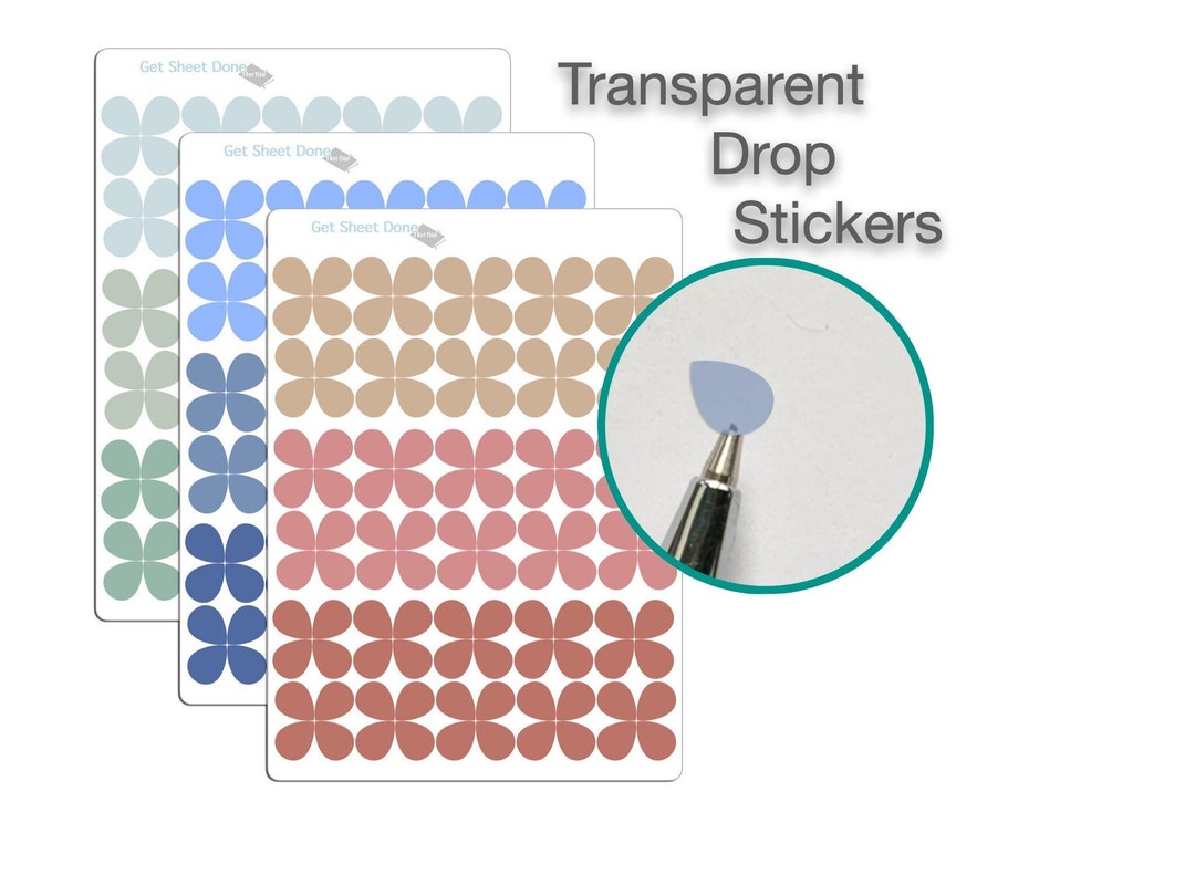 Drop Planner Stickers/vinyl Planner Sticker Sheet/transparent Calendar ...