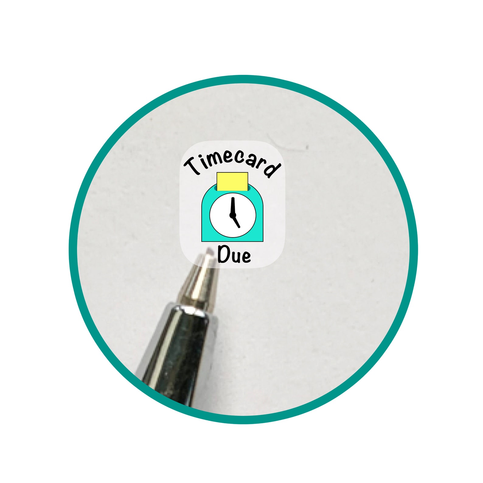 TIMECARD DUE STICKERS Mini Time Card Planner Calendar Ec Etsy