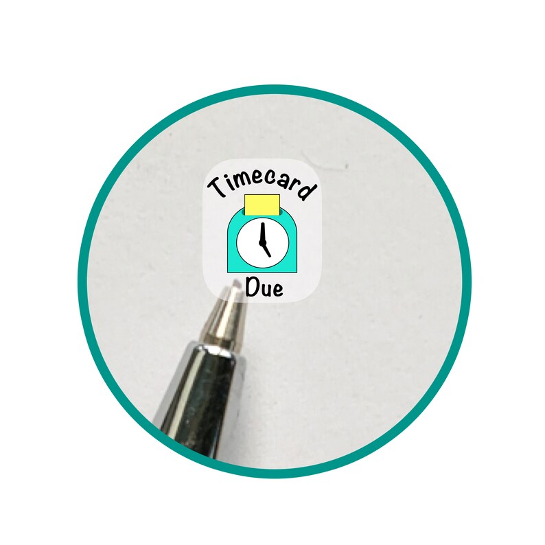 TIMECARD DUE STICKERS mini time card Planner Calendar ec Etsy
