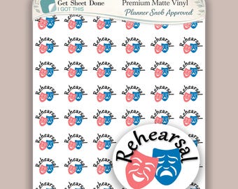 Stickers repetitieplanner - vinylstickers muziektheater voor bulletjournals