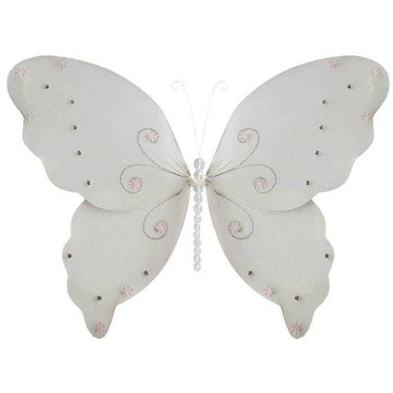 Butterfly Wedding Decor White Large Nylon Hanging Decoration Etsy