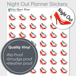 Night Out Time Stickers Planner Accessories/Sticker Sheets/Erin Condren/Happy Planner/Bullet Journal/Functional Stickers