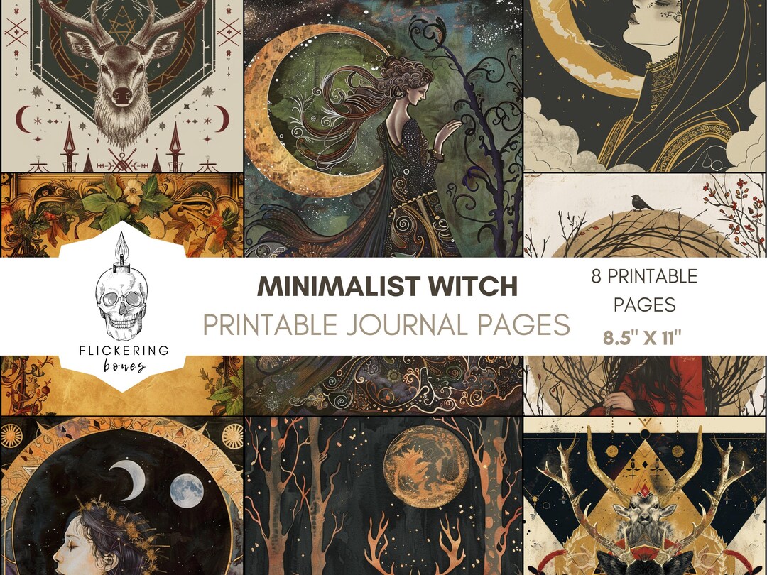 Junk Journal Pages for the Minimalist Witch | Pretty Printable Paper ...