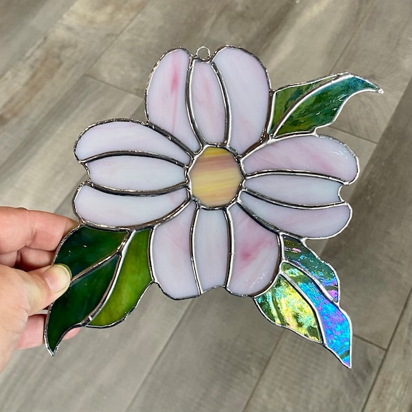 Dogwood Flower Stained Glass Pattern Etsy