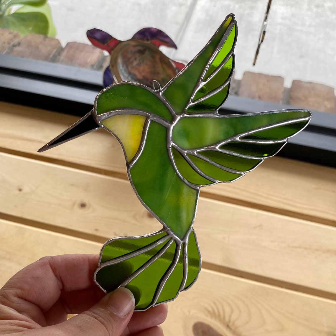 Hummingbird-handcrafted Stained Glass Hummingbird Suncatcher | Etsy