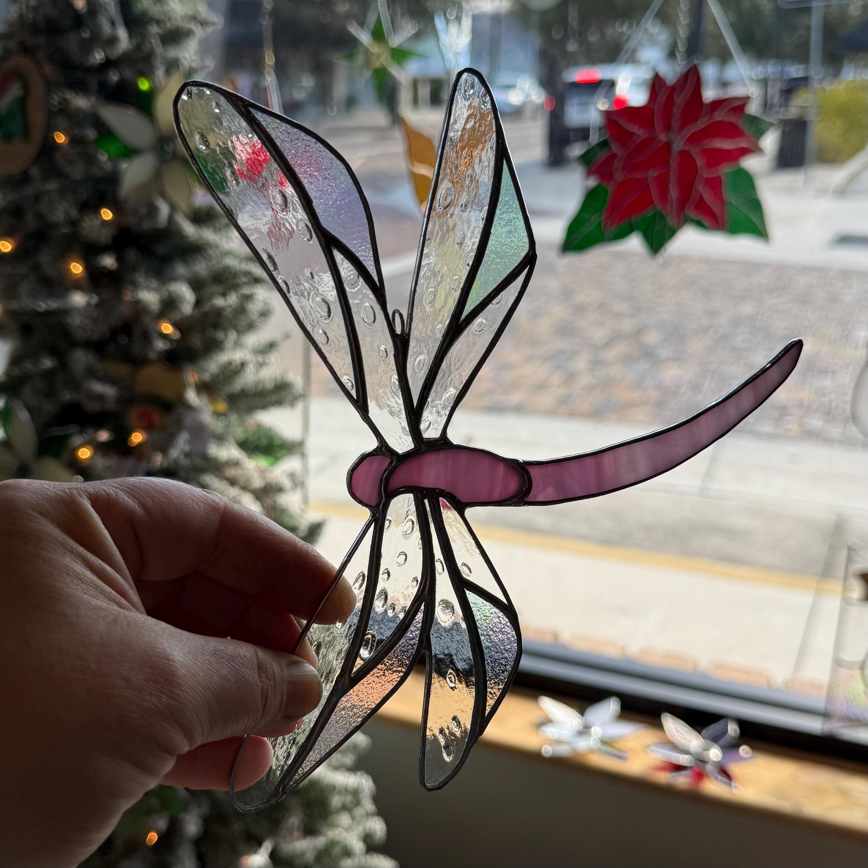 Acchiappasole in vetro colorato a forma di libellula turchese, da appendere alle finestre in vetro artistico fatto a mano o come decorazione per la casa, idea regalo unica. - Italia
