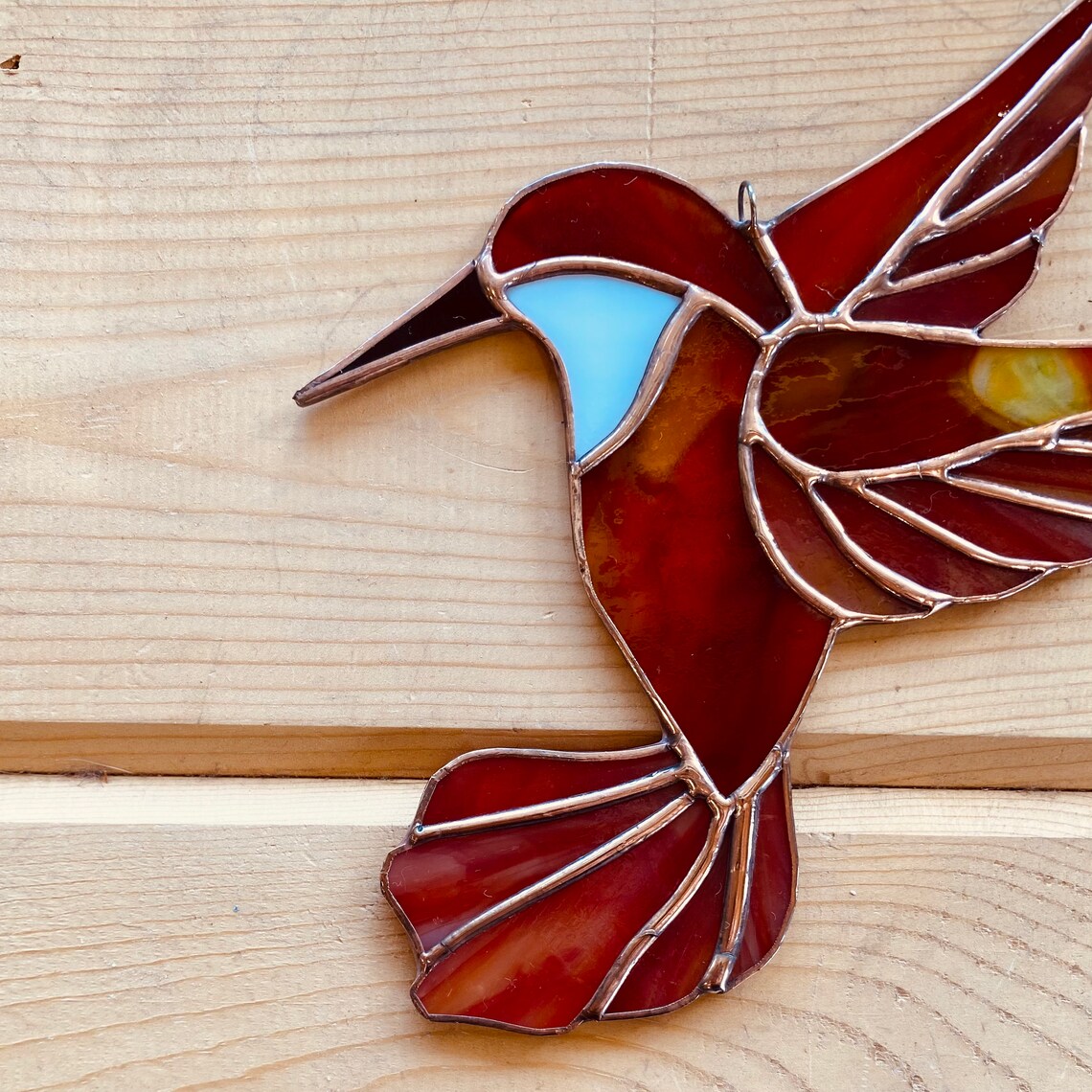 Hummingbirdhandcrafted Stained Glass Hummingbird Suncatcher Etsy