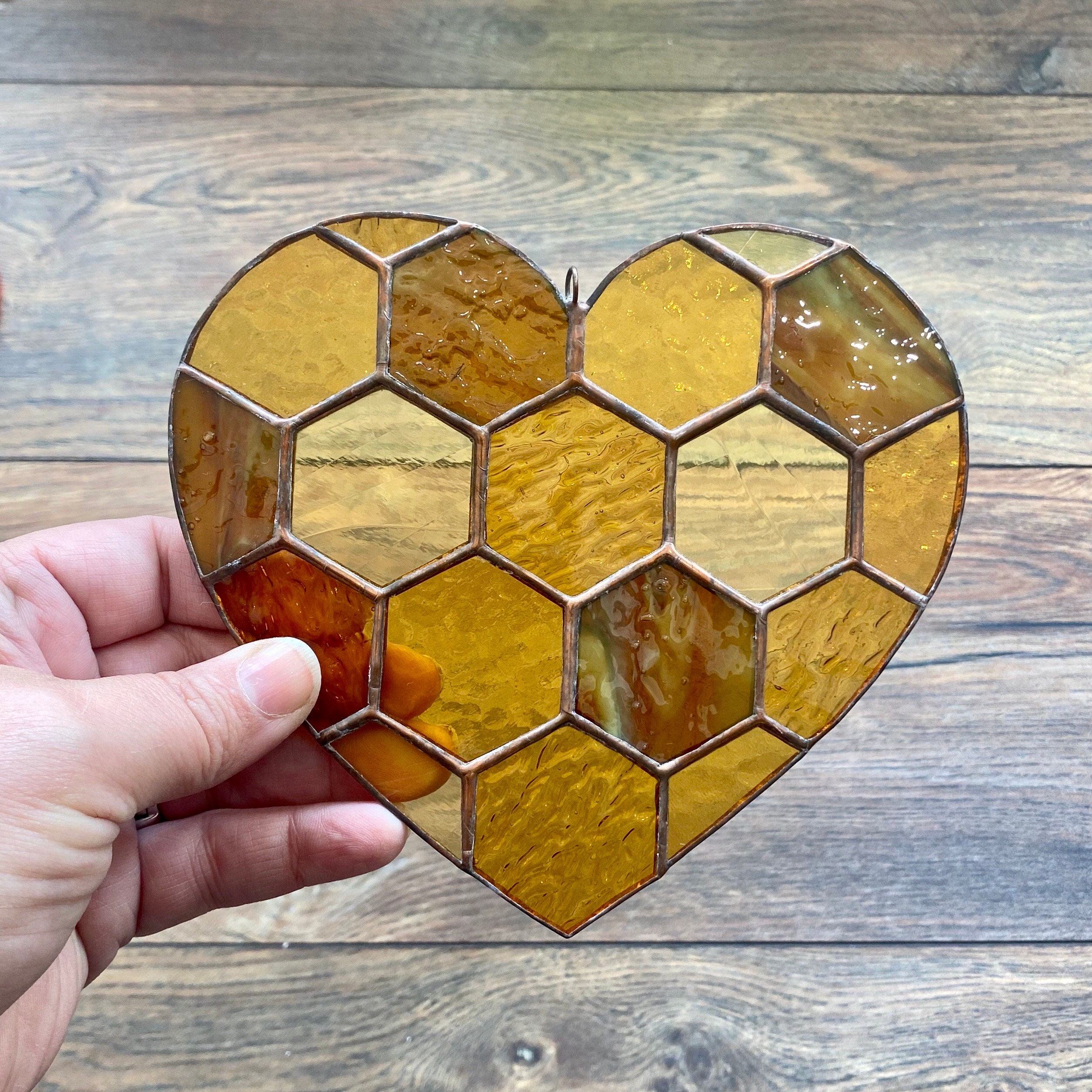 Honeycomb Stained Glass Sun Catcher Wall Hanging