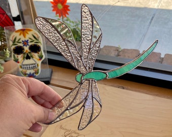 Acchiappasole arcobaleno, libellula, fiori, acchiappasole da sogno, vetro colorato, Natale, casa, decorazione per finestre, pareti, arte della natura - Italia