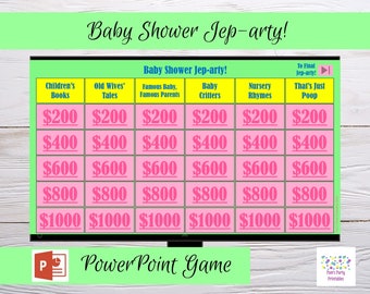 Baby Shower Jeopardy Etsy