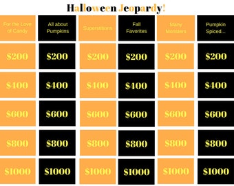 halloween jeopardy printable game classroom game family game party game halloween game youth group game instant download