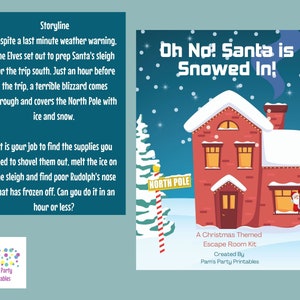 Oh No Santa is Snowed In A DIY Escape Room Kit, Christmas Game, Team Building, Family Friendly, Ages 8 to 80, Christmas in July image 3