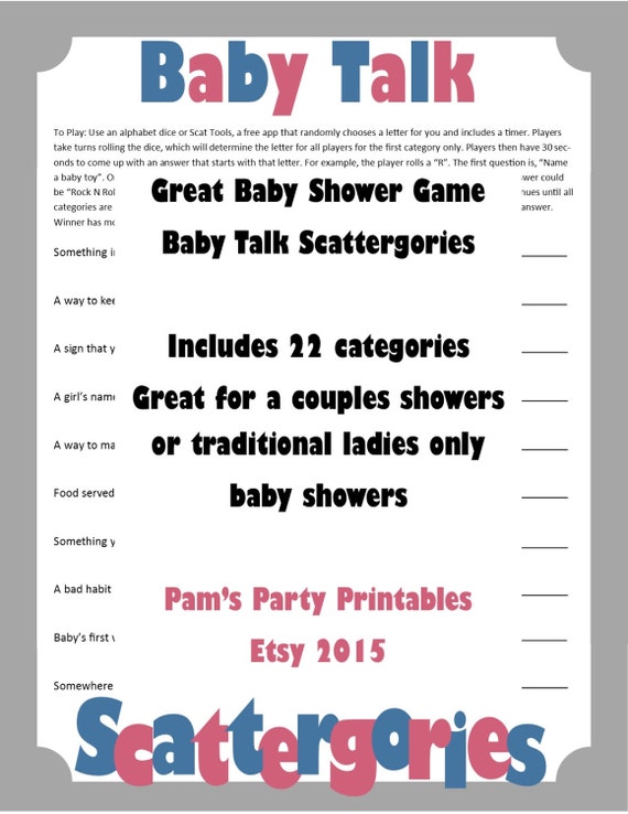 scattergories lists for baby shower scattergories lists for baby shower