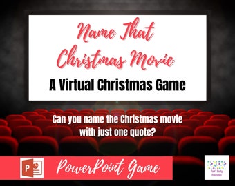 Jeu de Noël virtuel: Nom que le film de Noël - Jeu PowerPoint, Jeu interactif, Jeu de Noël, Jeu de fête, Family Friendly Zoom Jeu