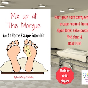 Mix up at the Morgue, At Home Escape Room, Halloween Escape, Escape Game at home, Real locks, unique, Halloween Teen, Halloween Adult Escape