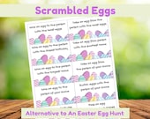 Scrambled Egg Easter Game Printable Spring Activity Egg Passing Game Printable Alternative for Easter Egg Hunt for Adults, Teens or Kids