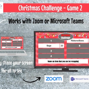 Virtual Game Christmas Challenge GAME 2 Interactive & Editable PowerPoint Game, Christmas Game, Party Game, Family Friendly, Classroom image 9