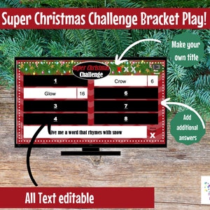 Super Christmas Challenge, Editable, PowerPoint Game, Customized, 40 Rounds, Bracket Play Office Party, Sales Meeting, Christmas Game image 3