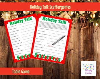 Christmas Scattergories- Printable Game -  Christmas Family Game -  Classroom Party Game  -  Instant Download