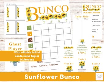 Sunflower Bunco Score Sheets: Fall Theme (Printable PDF)