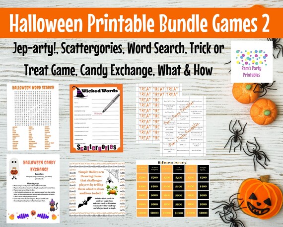 Halloween Game Bundle Printable Halloween Party Game Youth Group Family Friendly For Kids Teens And Adults By Pam S Party Printables Catch My Party
