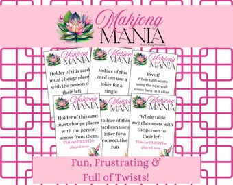 Mahjong Mania Cards Printable Game Add On Mahjong Rule Change Cards Funny Mahjong Party Game Instant Download Mahjong Girls Night Activity