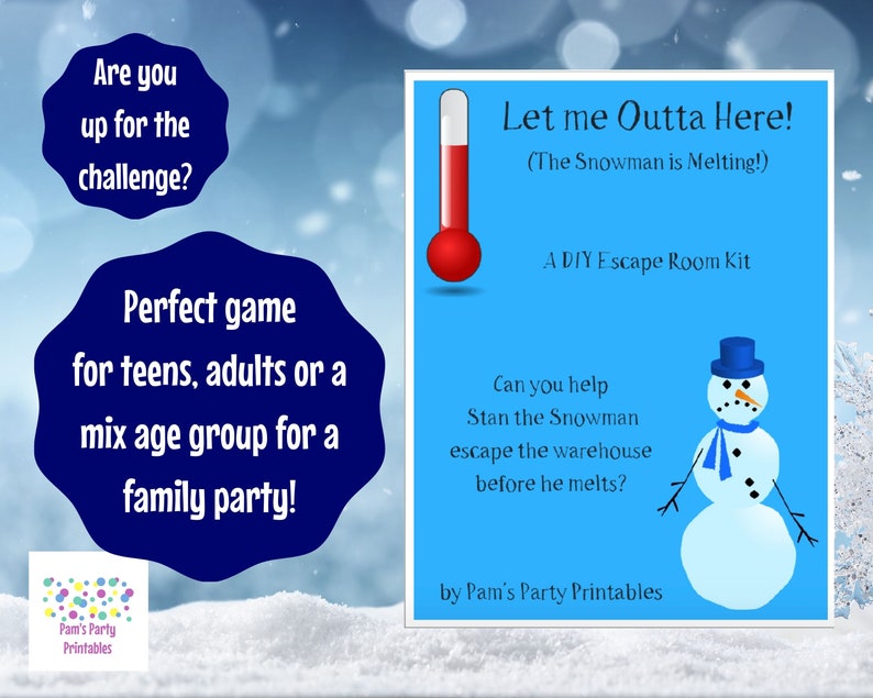 Let Me Outta Here A DIY Escape Room Kit Winter/Christmas/Holiday Game Family Friendly Ages 8 to 80 Group Game Party Game image 8