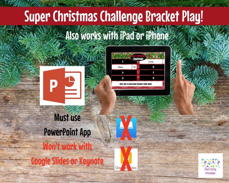 Super Christmas Challenge, Editable, PowerPoint Game, Customized, 40 Rounds, Bracket Play Office Party, Sales Meeting, Christmas Game image 9