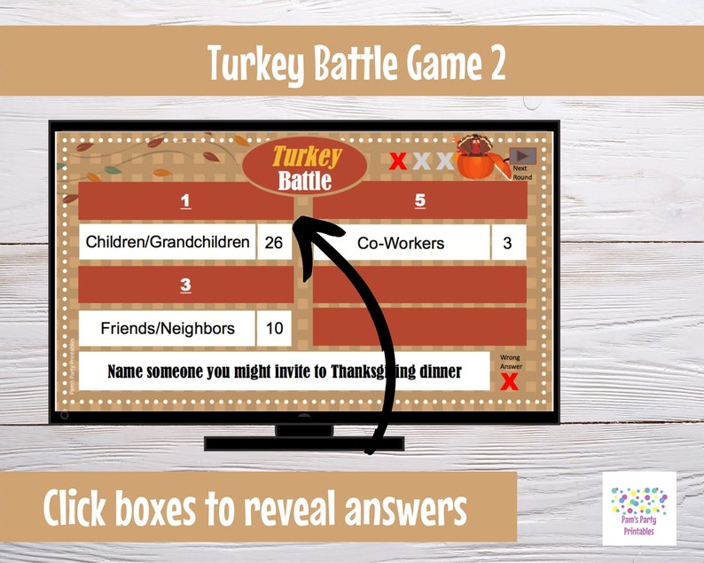 Virtual Game Thanksgiving Turkey Battle GAME 2 Interactive & Etsy