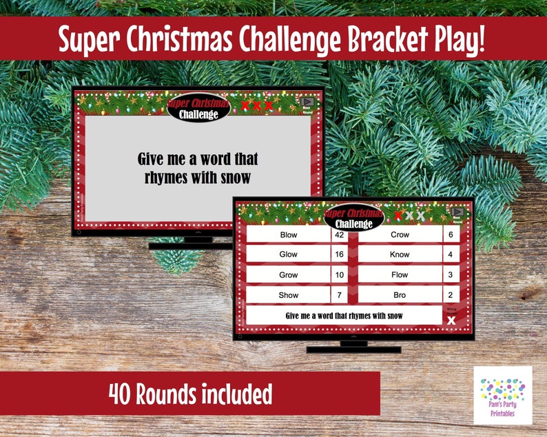 Super Christmas Challenge, Editable, PowerPoint Game, Customized, 40 Rounds, Bracket Play Office Party, Sales Meeting, Christmas Game image 5