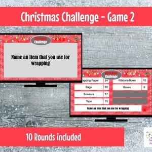 Virtual Game Christmas Challenge GAME 2 Interactive & Editable PowerPoint Game, Christmas Game, Party Game, Family Friendly, Classroom image 5