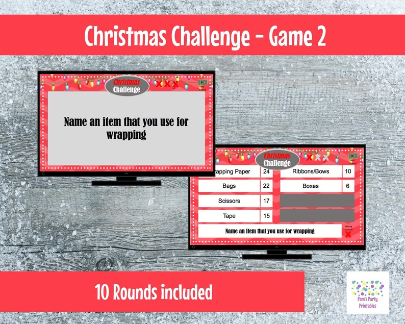 Virtual Game Christmas Challenge GAME 2 Interactive & Editable PowerPoint Game, Christmas Game, Party Game, Family Friendly, Classroom image 5