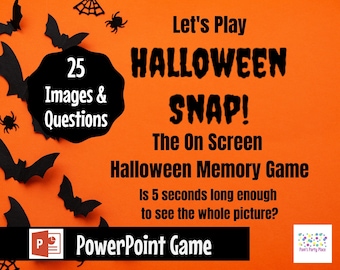 Halloween Snap Game! Memory Game Virtual Zoom Large Screen PowerPoint Game. Halloween Party Game for Kids, Teens or Adults. Office Game 2023