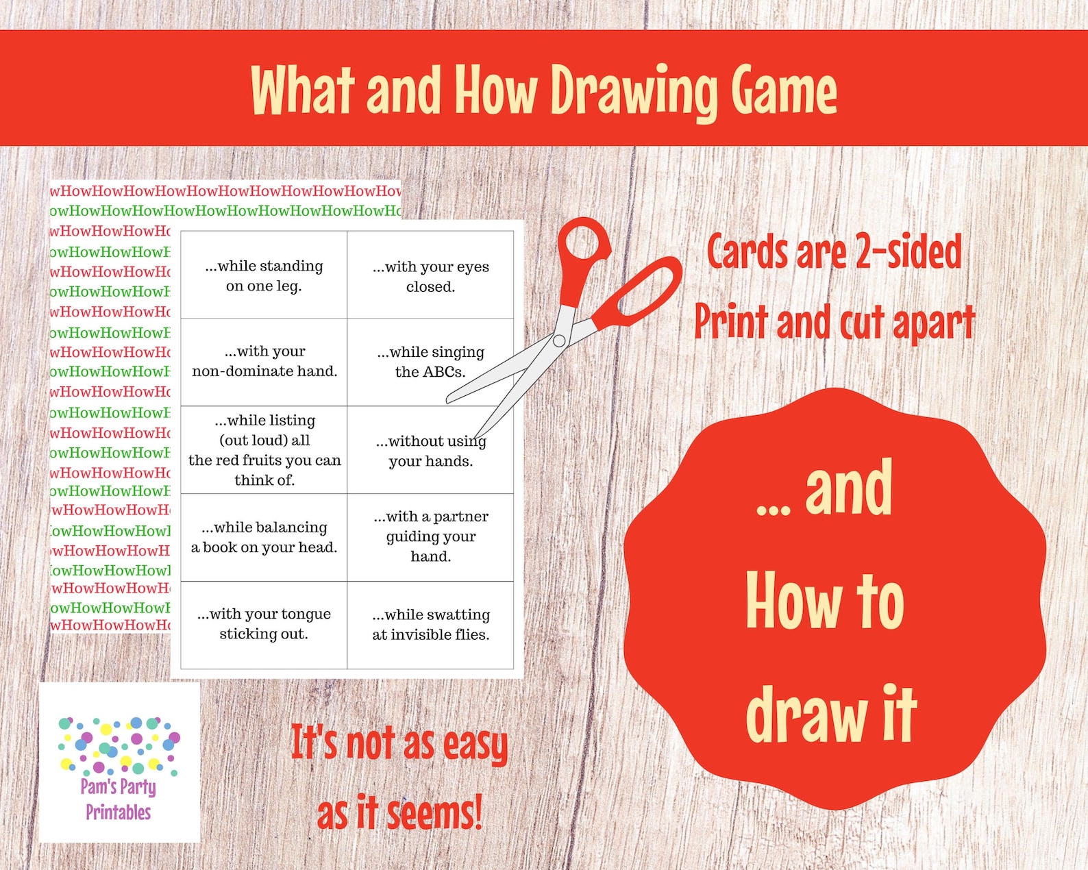 Christmas What and How Drawing Game Classroom Party, Youth Group, Teen Party, Adults, Family
