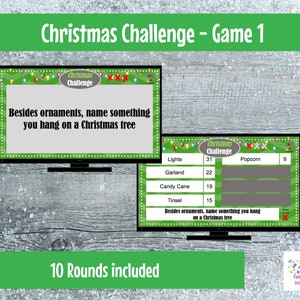 Virtual Game Christmas Challenge GAME 1 Interactive & Editable PowerPoint Game, Christmas Game, Party Game, Family Friendly, Classroom image 5