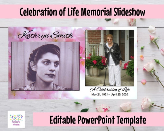DIY Celebration of Life Slideshow - Funeral Slideshow - Editable PDF - Virtual Funeral - Virtual Memorial Slideshow Il_570xn