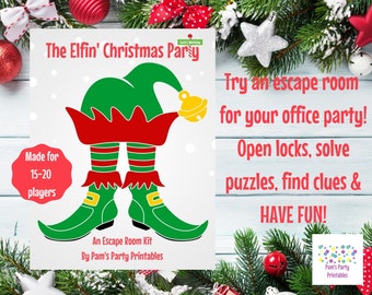 The Elfin' Christmas Party - A DIY Escape Room Kit, Christmas Game, Friendsgiving/Family, Team Building, Office Party Game, Up to 20 players