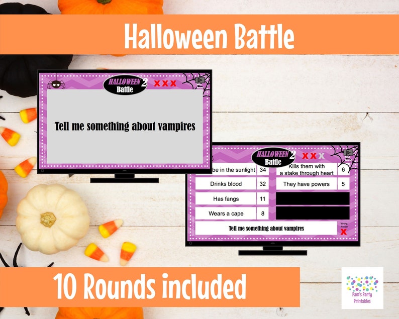 Halloween Game Bundle. Virtual or Large Screen Game, Zoom Game, PowerPoint Game, Halloween Party Game, Family Friendly, Game Show, Trivia image 5