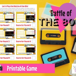 Battle of the 80s Game Show: Printable Party Game (PDF)