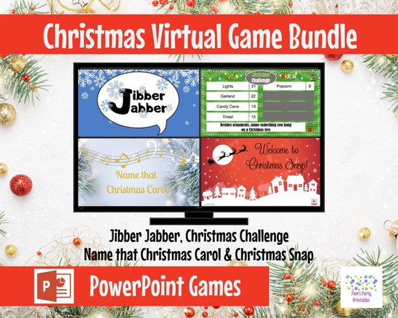 Virtual Game Christmas Bundle Zoom Game Powerpoint Game Christmas Party Game Youth Group Family Friendly For Kids Teens And Adults By Pam S Party Printables Catch My Party