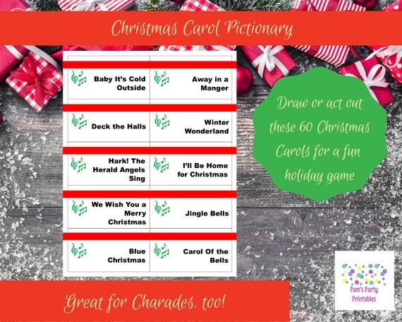 Printable Xmas Carol Recreation Playing cards for Pictionary or picture relating to Christmas Carol Game Printable named Printable Xmas Carol Recreation Playing cards for Pictionary or