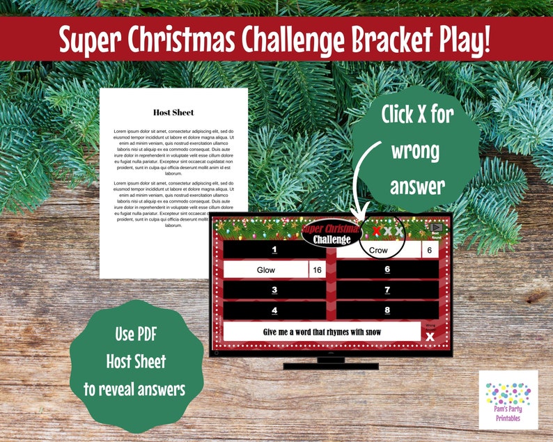 Super Christmas Challenge, Editable, PowerPoint Game, Customized, 40 Rounds, Bracket Play Office Party, Sales Meeting, Christmas Game image 6