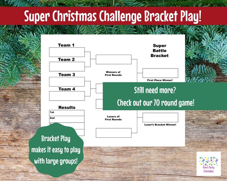 Super Christmas Challenge, Editable, PowerPoint Game, Customized, 40 Rounds, Bracket Play Office Party, Sales Meeting, Christmas Game image 7