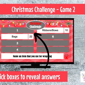 Virtual Game Christmas Challenge GAME 2 Interactive & Editable PowerPoint Game, Christmas Game, Party Game, Family Friendly, Classroom image 2